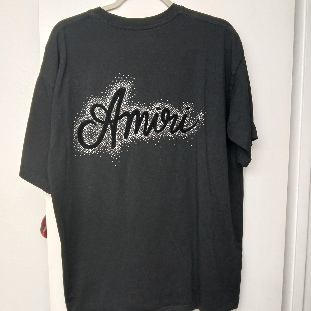 AMIRI Black Tee with White Graphic